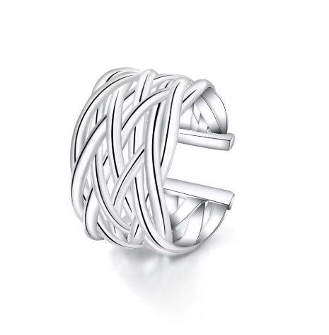 Silver Braid Ring Adjustable