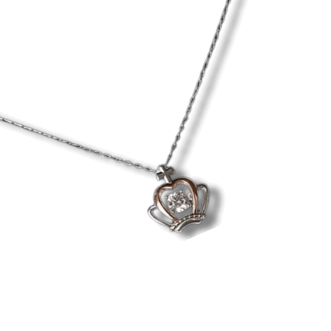 CrownPendant-Affordable crown-shaped pendant necklace with cubic zirconia stone, crafted from high-quality copper, available in Canada. Elegant gift for wife, perfect for everyday wear or special occasions.