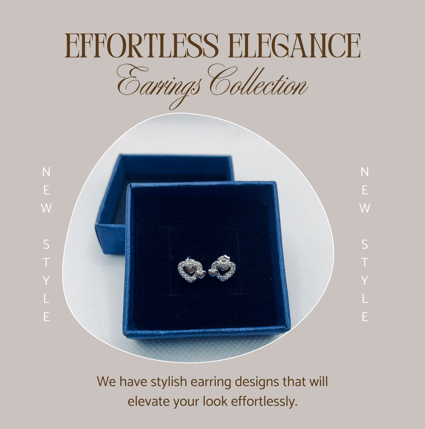 These earrings are elegant and delicate, crafted from 925 sterling silver. They feature a heart-shaped design adorned with shimmering zircon stones that enhance their sparkle. Each earring showcases two interconnected hearts, with the larger heart encrust